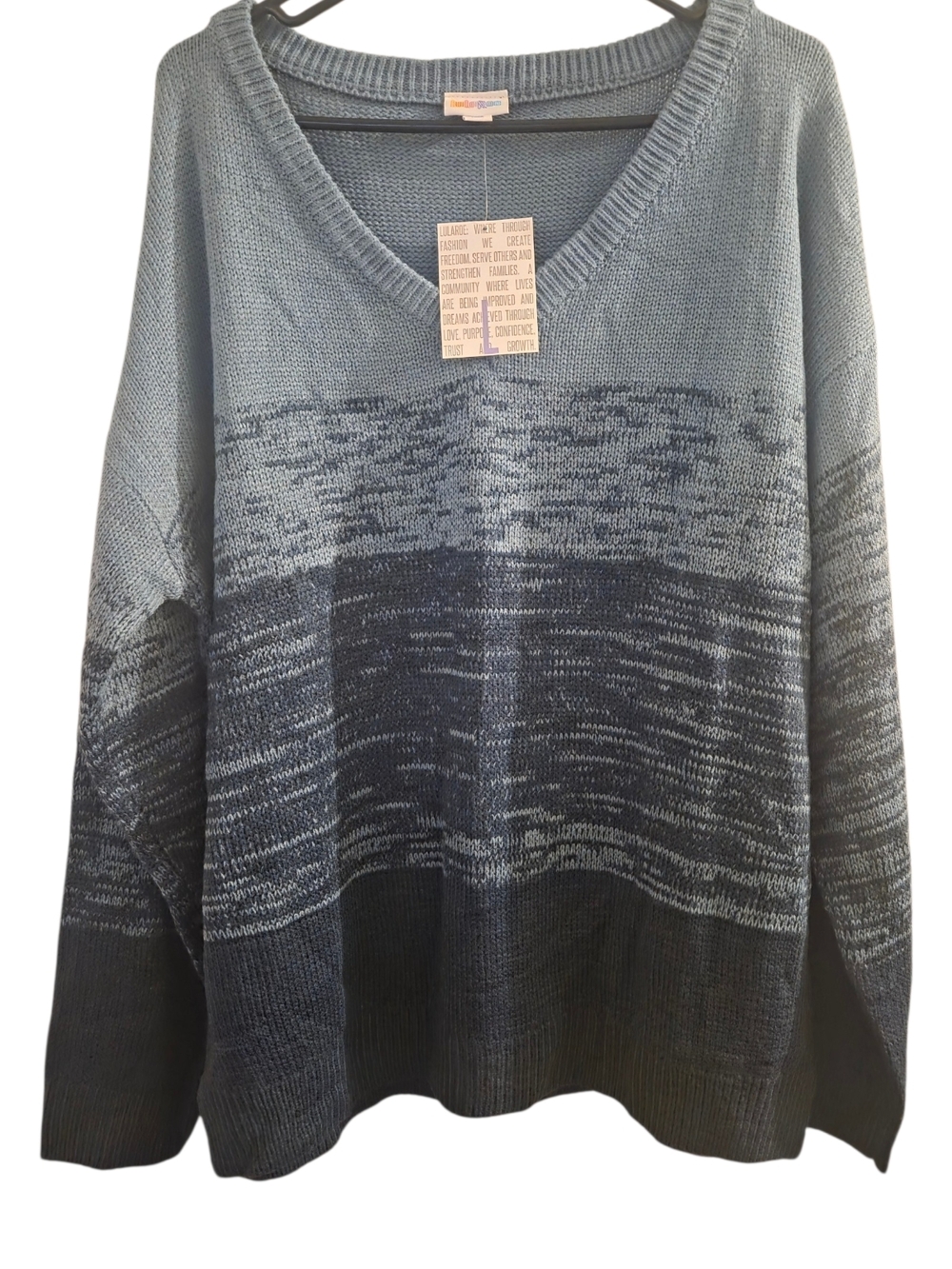 LuLaRoe Blue Gradient V-Neck Sweater